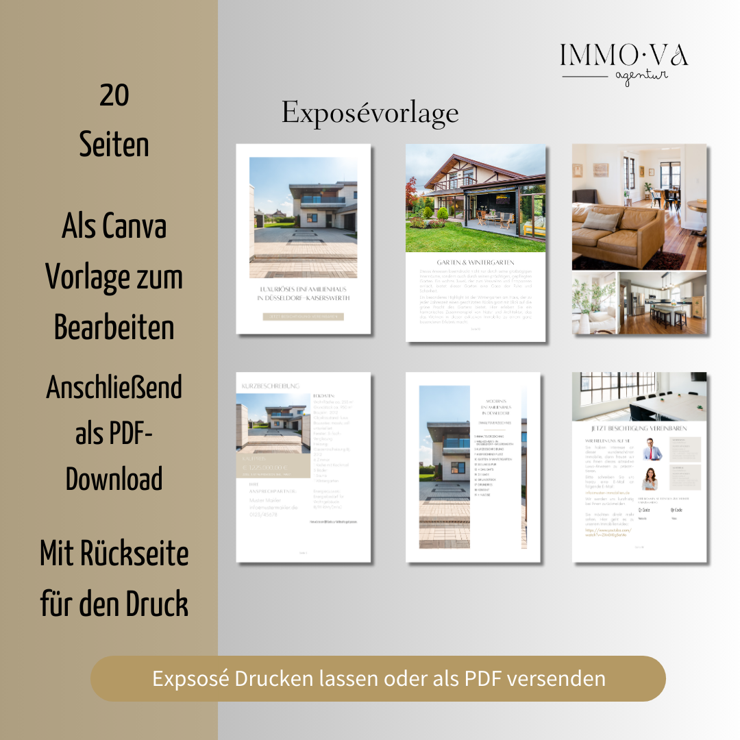 Exposévorlage für Immobilienmakler✶✶Digitales Produkt/Vorlagen-Link✶