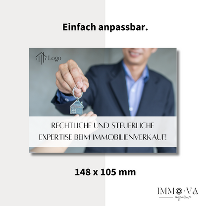 Postkarte Immobilienmakler Canva Template