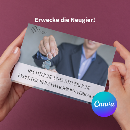 Postkarte Immobilienmakler Canva Template