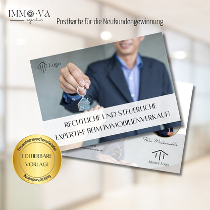 Postkarte Immobilienmakler Canva Template